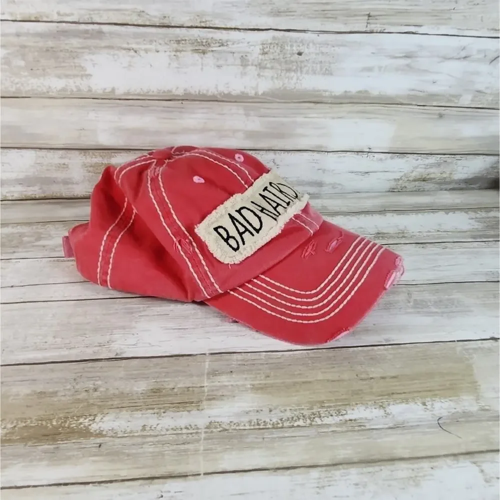 Distressed  Bad‎ Hair Day Pink KB Ethos Women's Baseball Cap/Hat Bad Hair Day